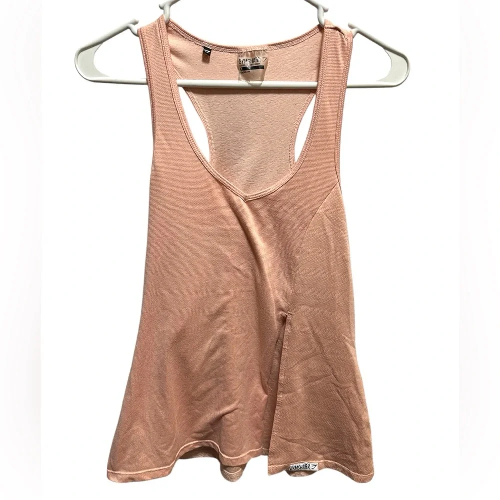 GYMSHARK PINK OPEN FRONT TIE TANK TOP - Picture 2 of 4